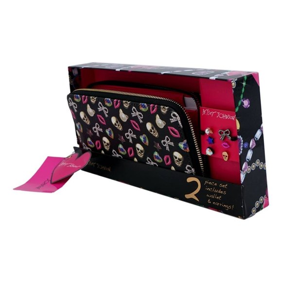 Betsey Johnson 3 Piece set - Wallet & 2 Earrings Pairs of Earrings - Picture 3 of 8